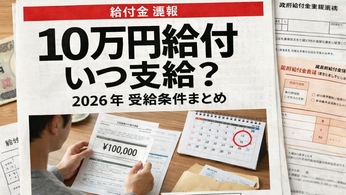 日本の10万円救済給付金2026｜受給条件と支給日をわかりやすく解説